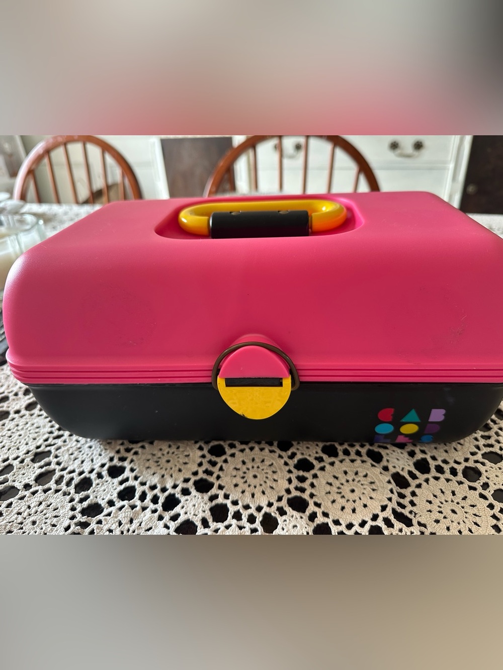 Vintage Retro 90’s Caboodles Makeup Traincase Pink Black